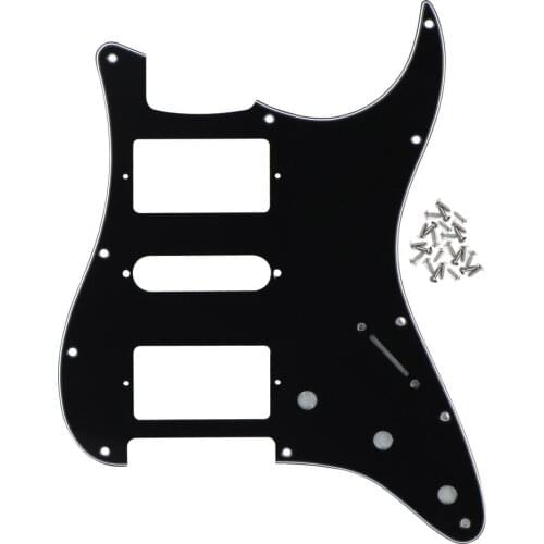 NEW 3Ply Black 11 Hole HSH Guitar Pickguard Start & Screws for Guitar Parts