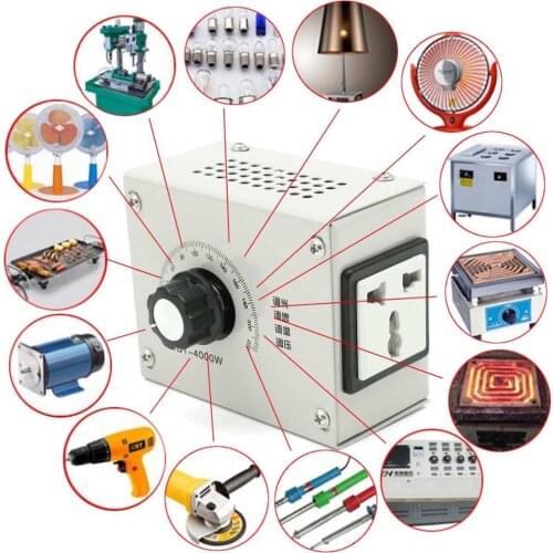 New 4000W AC 220V Variable Voltage Controller for Fan Speed Motor Temperature Dimmer NEW