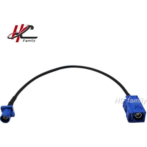 New blue Fakra C male plug to Fakra C female jack extension cable RG174 20cm 7.8in