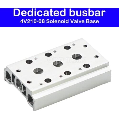 The solenoid valve base 4V210-08 is connected to the manifold 200M series 1F~20F