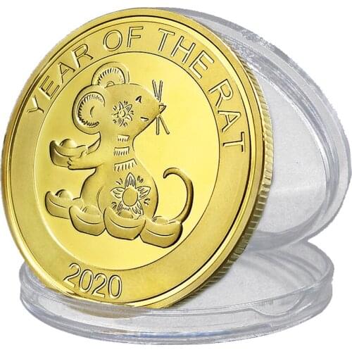 2020 Zodiac Commemorative Souvenir Challenge Coins Collection Gift Golden