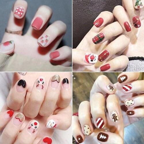 Merry Christmas Nail Art Stickers Environmental Protection Fit The Skin Quick Dry Full Paste Type DIY Nail Stickers Tools