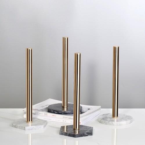 Nordic retro style natural marble gold-plated kitchen paper towel holder roll paper holder desktop accessories storage shelf