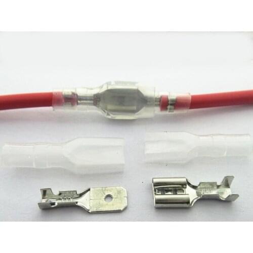 20Sets 6.3 Plug-in Spring Inserts Copper Thickening of the Plug-in Terminal 6.3 Plug-in Terminal Cold-pressed Terminal Block