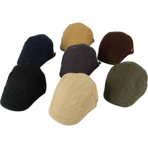 WZCX Adjustable Solid Color Simple Fashion New Peaked Cap Vintage Spring Autumn Casual Berets Men Cap