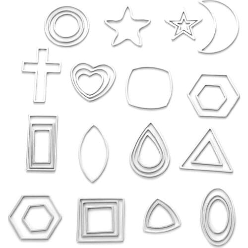 20Pcs Stainless Steel Charm Bezel Blank Frame Ring Pendant for Dangle Earrings Making Jewelry Findings for DIY Craft 15 Shapes