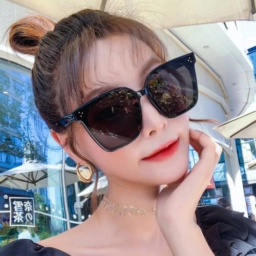 Feishini 2021 Brand Designer Unisex Sunglasses Polarized Women Black Fashion Korea Sun Glasses Plastic Square Stylish Shades
