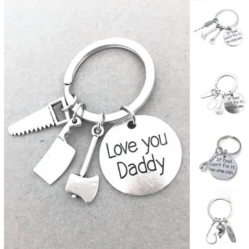 1 Pc Fashion Hand Tools Pendant Keyring Letter Fathers Day Gift Metal Key Chain Pocket Mini Portable Outdoor Tool