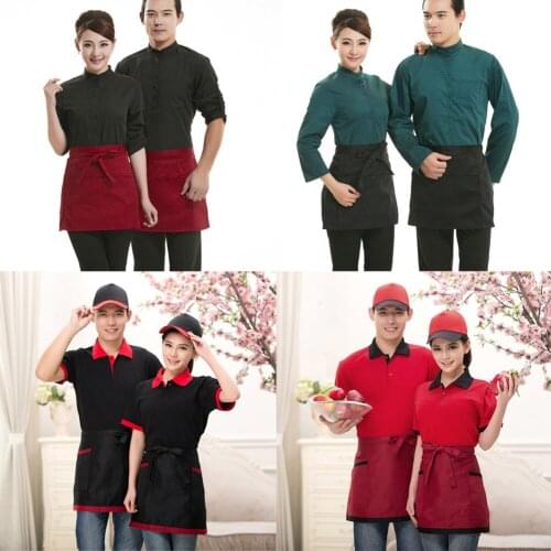 1pcs Universal Unisex Apron Short Apron Kitchen Cooking Waiter Apron Home Cooking Baking Waist Kitchen Aprons