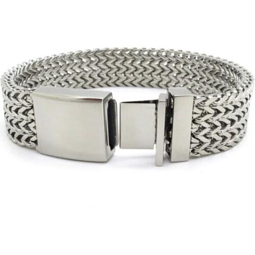 16mm Mens Silver color Charm Snake Bracelet Gothic Stainless Steel 4 Layer Twins Chain Bracelet Best Gift New