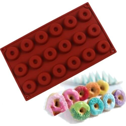 18 Cavity Donuts Silicone Cake Mold for Chocolate Mousse Jelly Pudding Ice Cream Pastry Dessert Bread Bakeware Decorating Tools