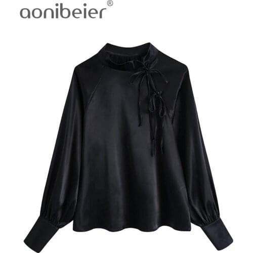 Aonibeier Satin Blouses