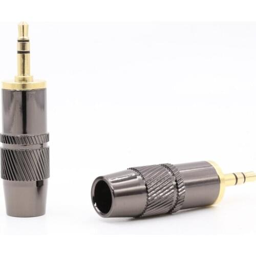 Free shipping 4pcs/lot 24K gold plated 3.5mm plug RCA Audio Connector Stereo Jack Plug soldering cable connector