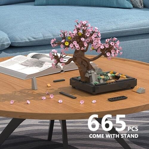 Buildmoc Bonsai Flowers Garden Morning Glory 665PCS MOC Model Building Blocks Toys for Children DIY Flower Toy Kid Gifts