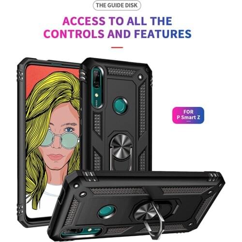 For Huawei P Smart Z Case Magnet Car Ring Stand Holder Cover for Huawei Psmart Z STK-LX1 Y9 Prime 2019 Silicone Bumper Coque