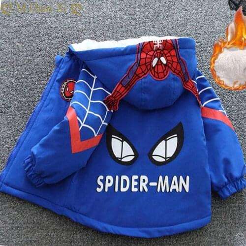 Winter Childrens Jacket Girls Jacket Cartoon Fashion Boy Plus Cashmere Jacket Toddler Hooded Jacket Baby Children Clothes