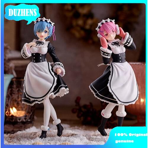 Re:Zero kara Hajimeru Isekai Seikatsu REM RAM Ice season clothes PVC Action Figure Anime Figure Model Toys Figure Doll Gift