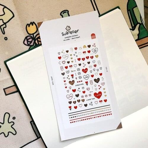 Korea Sonia Scrapbooking Nail Sticker Deco Colorful Heart Stationery DIY PVC Craft Decoration Home Supplies Suatelier Stickers