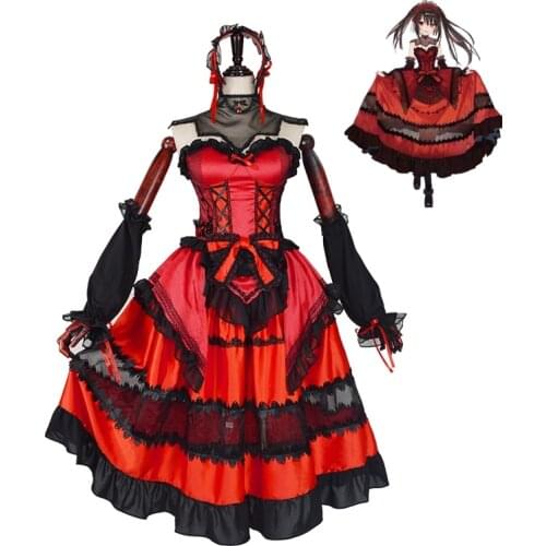 New Anime Date A Bullet Tokisaki Kurumi Cosplay Costume Outfit Fancy Dress Carnival Halloween Party Costumes for Women S-XL