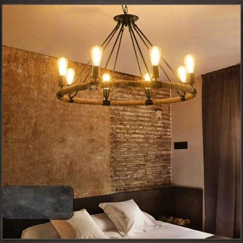 Indoor lighting vintage rope lamp vintage loft lamp 110V 220V E27 Led pendant light loft lamps light fixtures