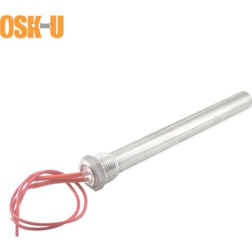 DN20 3/4" Thread Cartridge Heater 220V Tubular Heater Element 20mm Tube Diameter Electric Heating Element 0.3/0.5/1/1.5/2KW