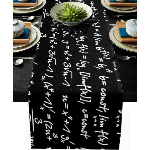 Mathematical Equation Diagram Table Runner Wedding Decoration Dinning Table Runners Placemat Christmas Decor Tablecloth