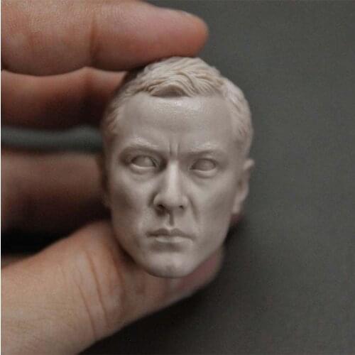 Unpainted 1/6 HK Special Police Daniel Wu Head Sculpt PVC Male Soldier Head Carving Fit 12'' Action Figure Body