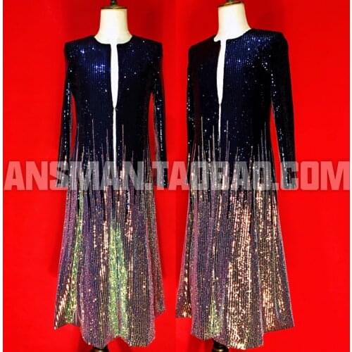 2020 New Men clothing Fashion GD gradient Red Blue color long umbrella type jacket performance coat singer Windbreaker costumes