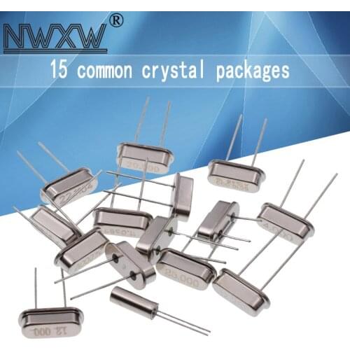 Common specifications crystal package 4M 6M 8M 10M 11.0592M 12M 20M 24M 32.768K 16M, etc. 15 kinds of 1 each, a total of 15