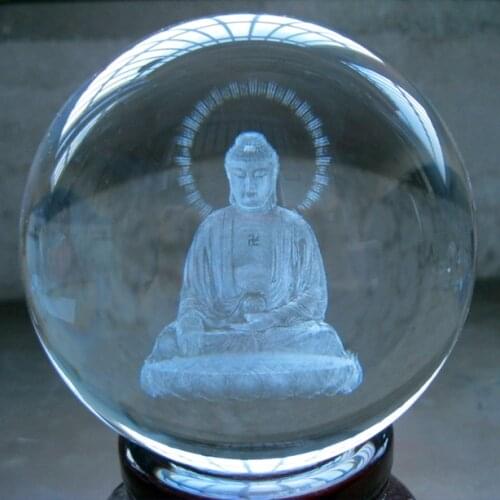 Wholesale Buddha # efficacious The town HOME House Talisman- Buddhist 3D the Buddha Buddha bless Crystal ball statue