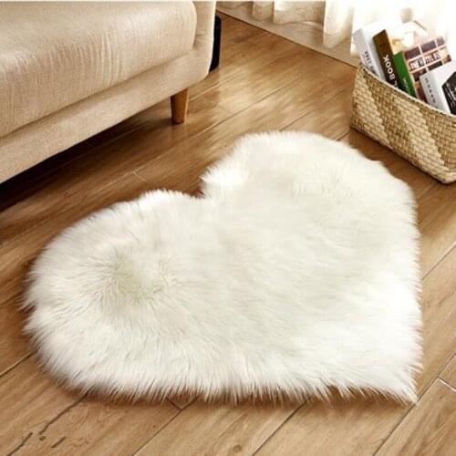 Peach heart imitation wool carpet cushion sofa shaggy carpet plush livingroom sofa table bedroom faux wool rug weeding tapete