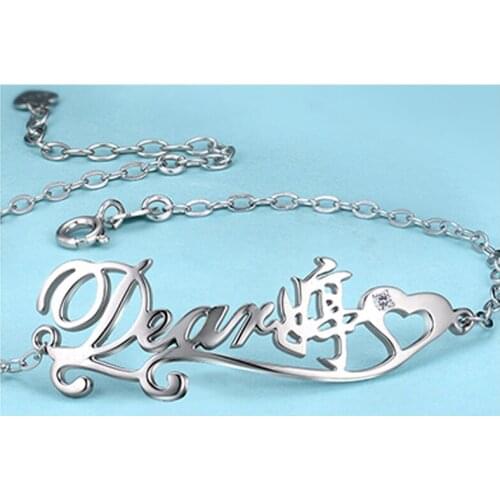 Personalized Birthstone Name Bracelet 925 Sterling Silver Jewelry Customize Birthday Gift for Her