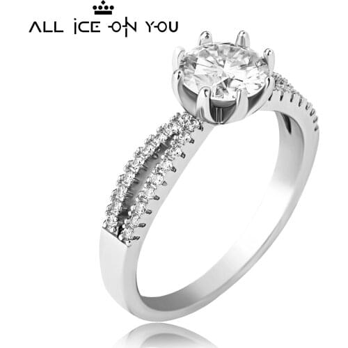 Hollow Real Gold Plated Luxury 925 Sterling Silver 1CT D Color Moissanite VVS1 Jewelry Wedding Diamond 8 Claw Ring Women Gift