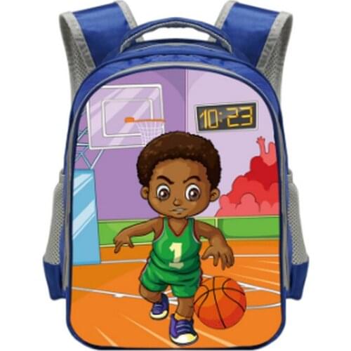 13inch afro boys print backpack children school bags for black boy kid kindergarten bag American Africa canvas backpacks bookbag