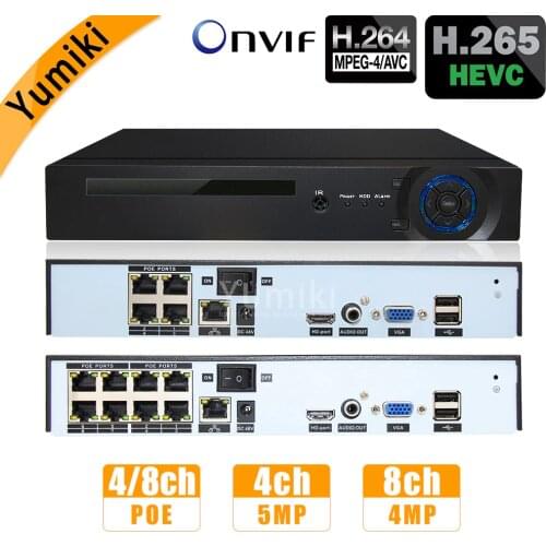 H.265 4ch*5MP/8ch*4MP PoE Network Video Recorder Surveillance PoE NVR 4/8Channel For HD 1080P IP Camera PoE 802.3af ONVIF