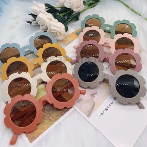 Sun Flower Round Cute kids sunglasses 2021 Girl Boys Cute Sunglass Cartoon Flower Outdoor toddler baby sun glasses Oculos de sol