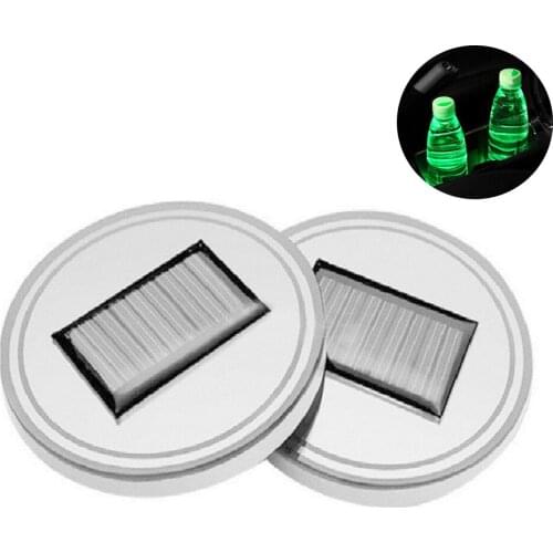 2020 Universal Car Solar LED Cup Holder Pad Anti Slip Bottle Coaster Mat Car Styling