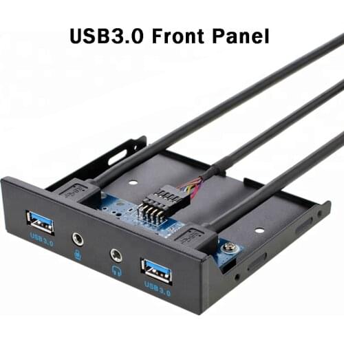 USB 3.0 2 Port 3.5in Hub HD Output Front Panel Metal Microphone Input Floppy Bay Adapter Desktop Open Multifunction High Speed