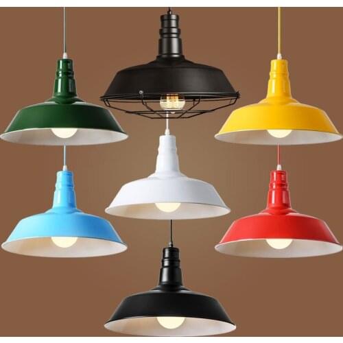 Vintage Led Pendant Light Loft Lamp Nordic Hanging lamp Restaurant Kitchen E27 Bulb colorful Dining Lamp Industrial pendant lamp