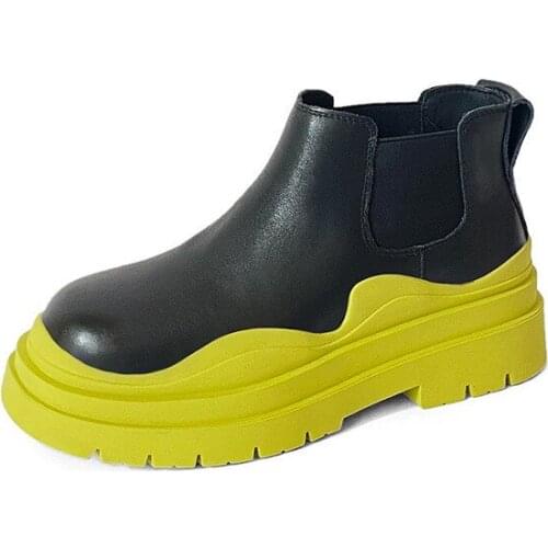 New Spring Ladies Outdoor Cool Motorcycle Bootas Woman High Top Shoes Autumn Women Boots Fshion Cindy Color Block Martens Boots