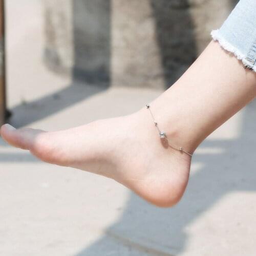 Silver Color Ball Anklets for Women Jewelry Girls Gift Foot Jewelry