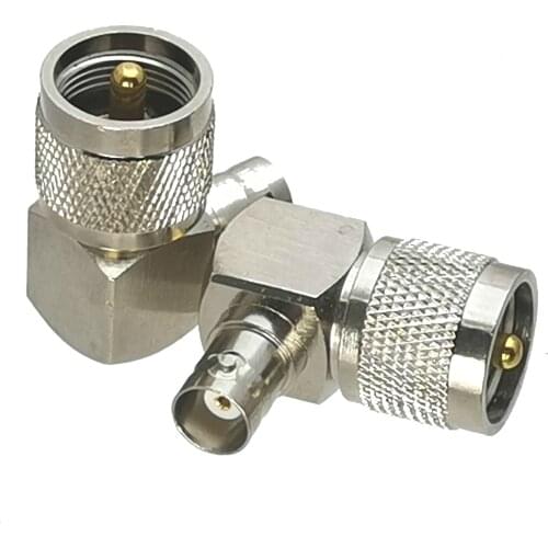 10Pcs Connector BNC Female Jack to UHF PL259 Male Plug Right angle RF Adapter Connector Coaxial For Radio Antenna High Quanlity