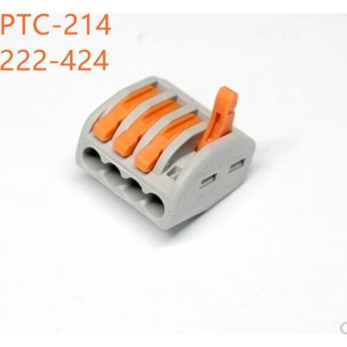 10pcs PCT-214 222-414 Universal Compact Wire Wiring Connectors Connector 4 Pin conductor terminal block with lever fit