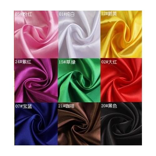 12 Colors Selection Polyester Satin Material For Clothing Linings Gift Soft Charmeuse DIY Handmade Crafts Satin Fabric
