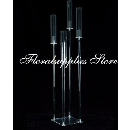 2PCS Wholesale wedding centerpieces crystal acrylic candelabras wedding candlestick