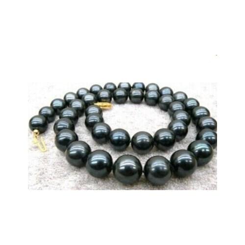 AAA 9-10mm Black real Cultured Pearl Necklace 17" Factory Gift word Jewelry women gift -jewelry