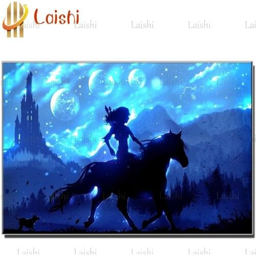 Diamond Embroidery Fantasy knight and horse night DIY Diamond Painting Diamond Mosaic stitch cross needlework living room decor