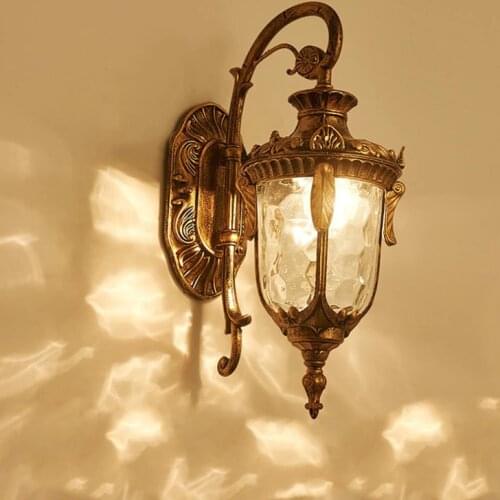 Retro Outdoor Wall Light Europe Villa Sconce Lamp E27 Waterproof Exterior Garden Doorway Light Vintage Porch Lamp Black Bronze