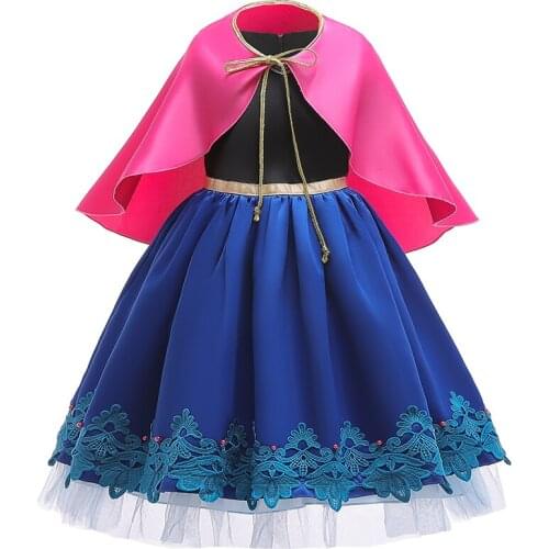2020 Girl Dress Kids Summer Princess Dresses With Cape Set For 3-10 Years Girls Costumes Children Cosplay Clothes