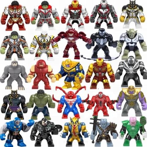Marvel Avengers Hulk Thanos Iron Man Batman Venom Wolverine Super Heroes Building Blocks Figures Sets Toys For Children Gifts